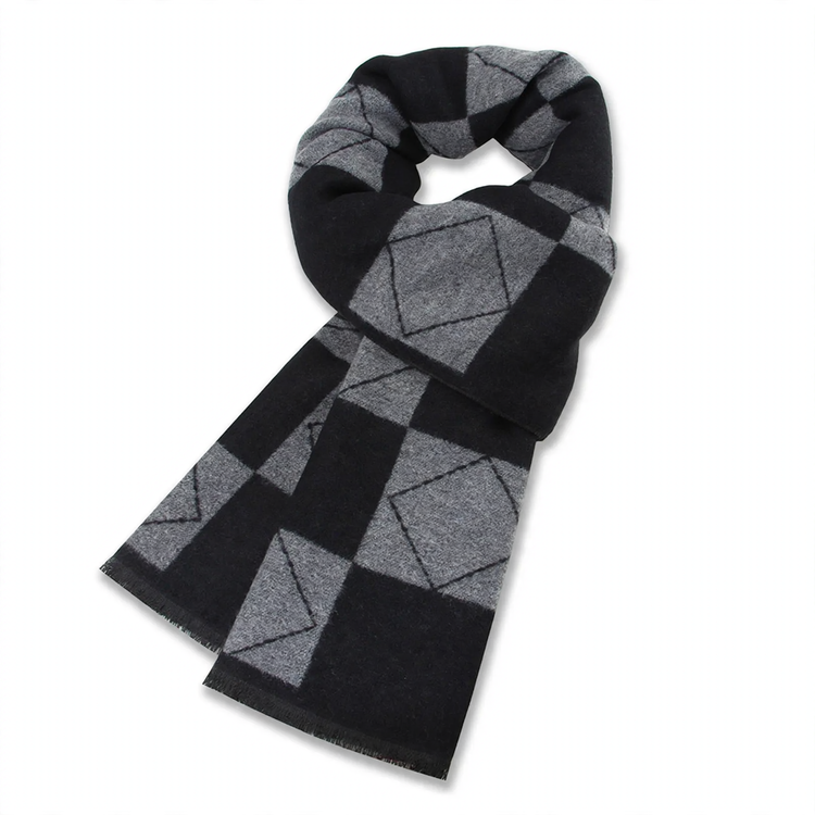 Checked scarf made from wool blend