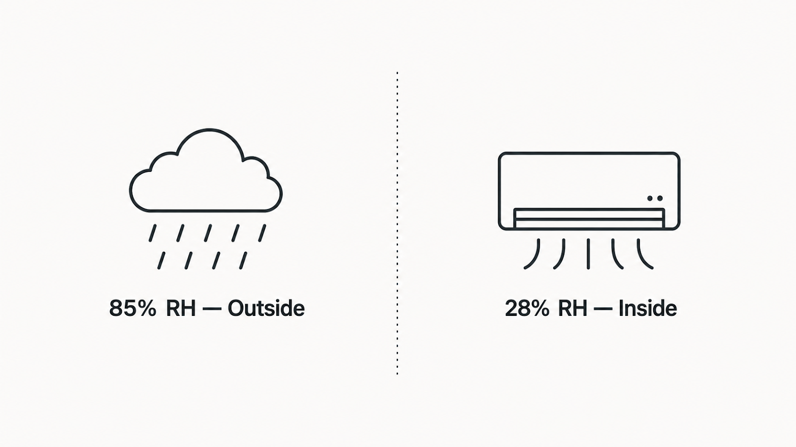 Outdoor vs indoor humidity split
