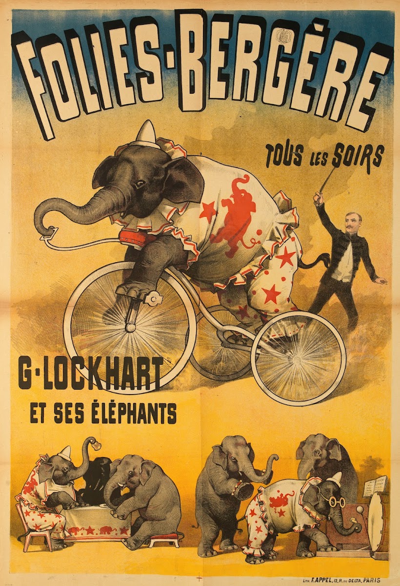 Folies Bergere Tous Les Soirs G Lockhart Et Ses Elephants 1890