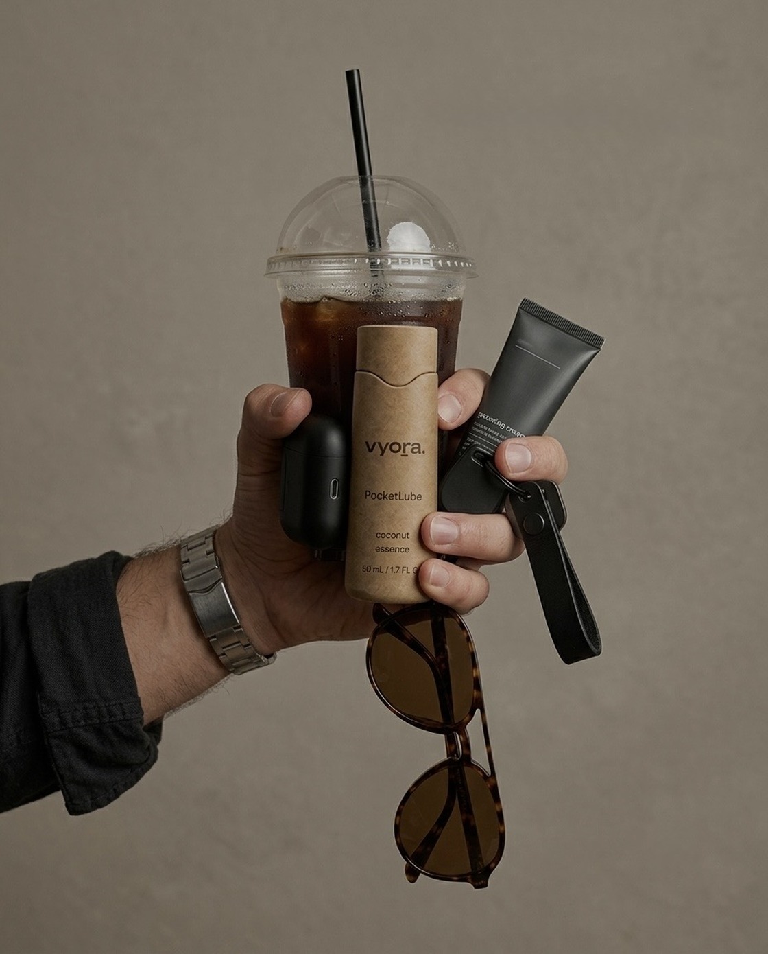 coconut PocketLube, in hand