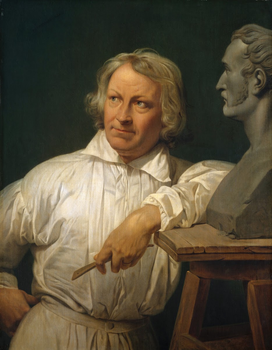 Bertel Thorvaldsen 17681844 with the Bust of Horace Vernet 1833