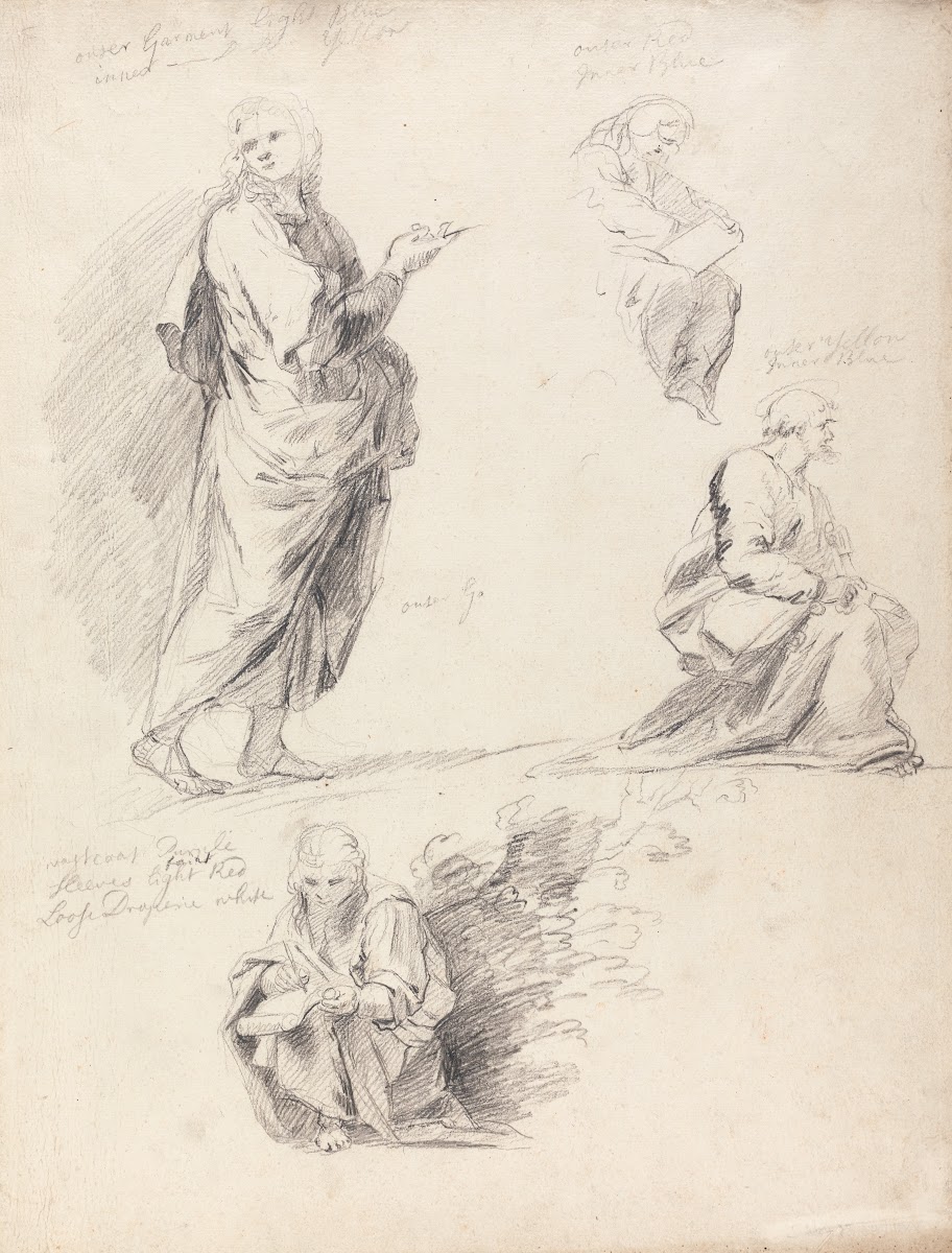Sheet of Figure Studies from Raphaels Disputation