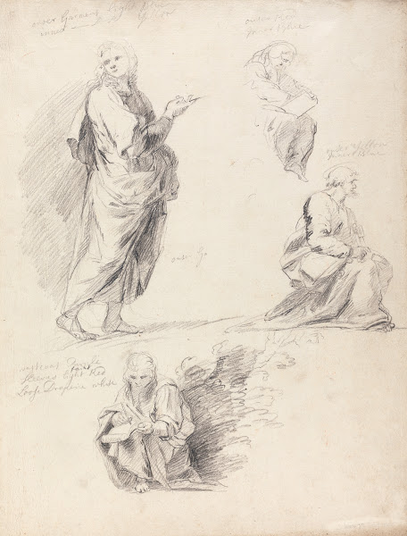 Sheet of Figure Studies from Raphaels Disputation