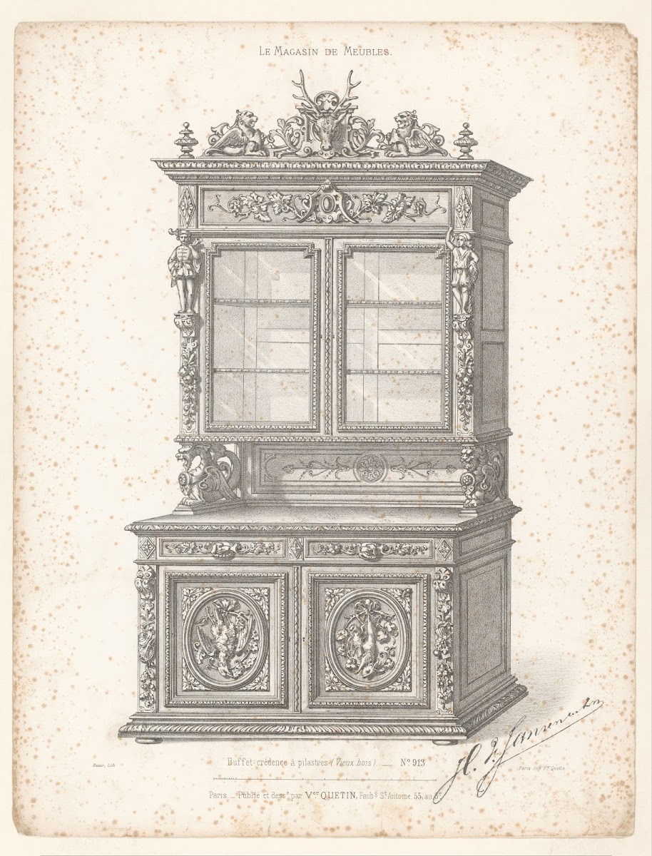 Buffet crédence à pilastres Vieux bois 1832   1904