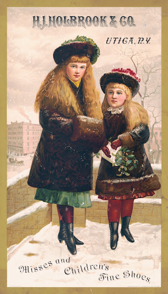 HJ Holbrook  Co Utica NY misses and children fine shoes 1885