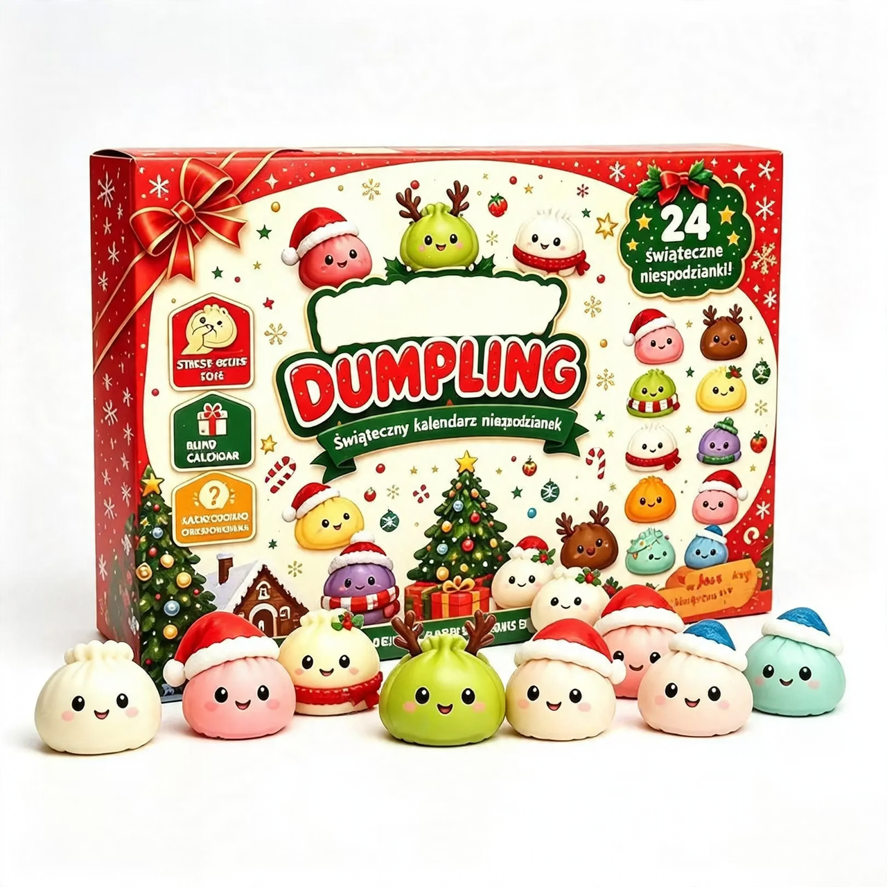 Weihnachts-Adventskalender mit 24 Knet-Figuren