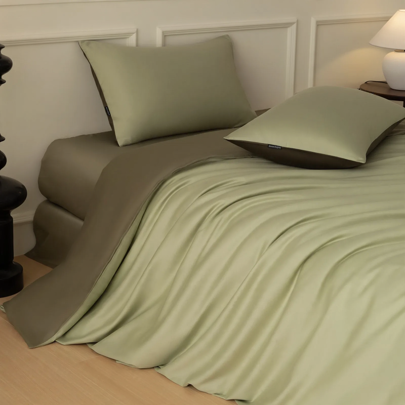 Long-staple cotton bedding, 4-piece, satin weave