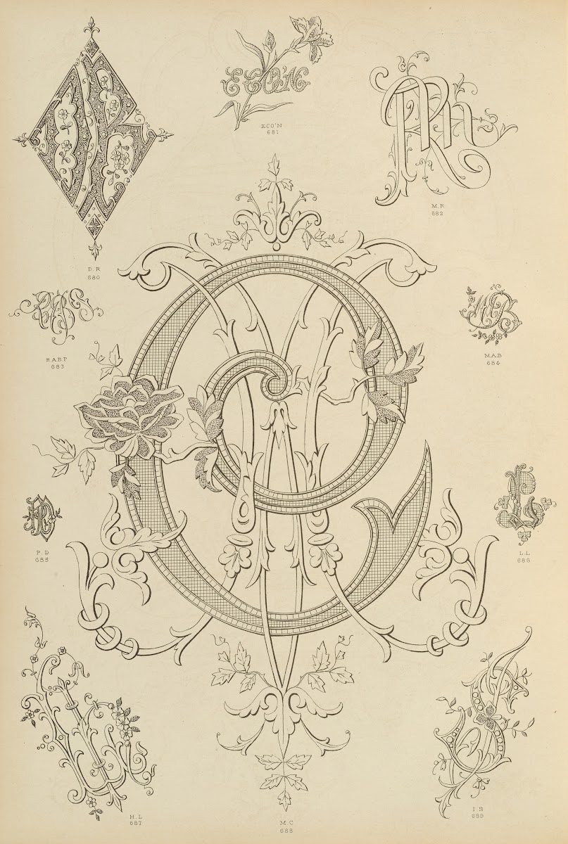 Album de chiffres  monogrammes couronnes de noblesse francaises et etrangeres Pl