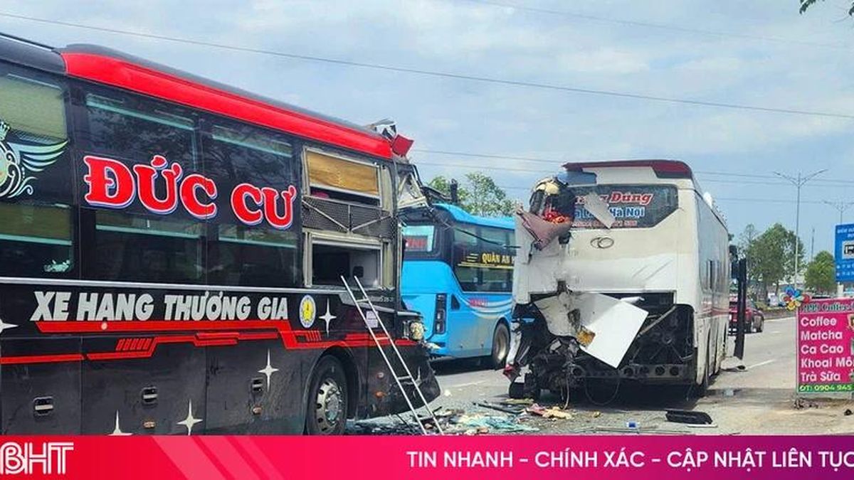 4 người thương vong khi 2 xe khách va chạm trên quốc lộ 1 ở Hà Tĩnh - Báo Hà Tĩnh