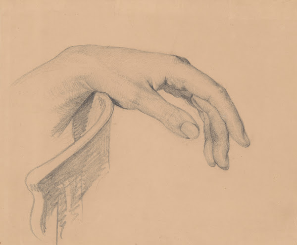 Study of Christs left hand to the painting Entombment 1850