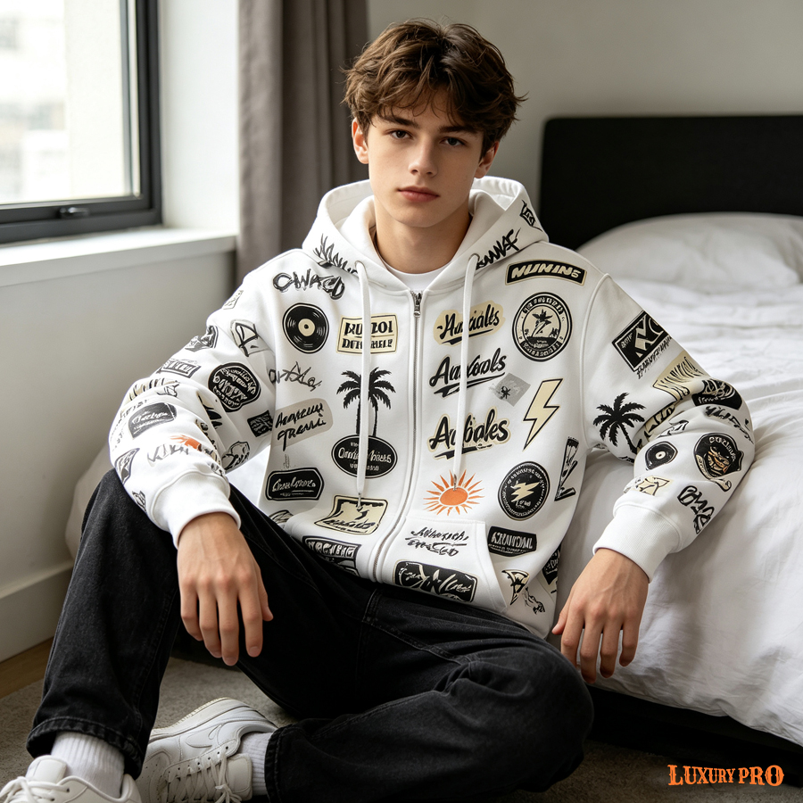 AOP EGD Kids Zipper Hoodie