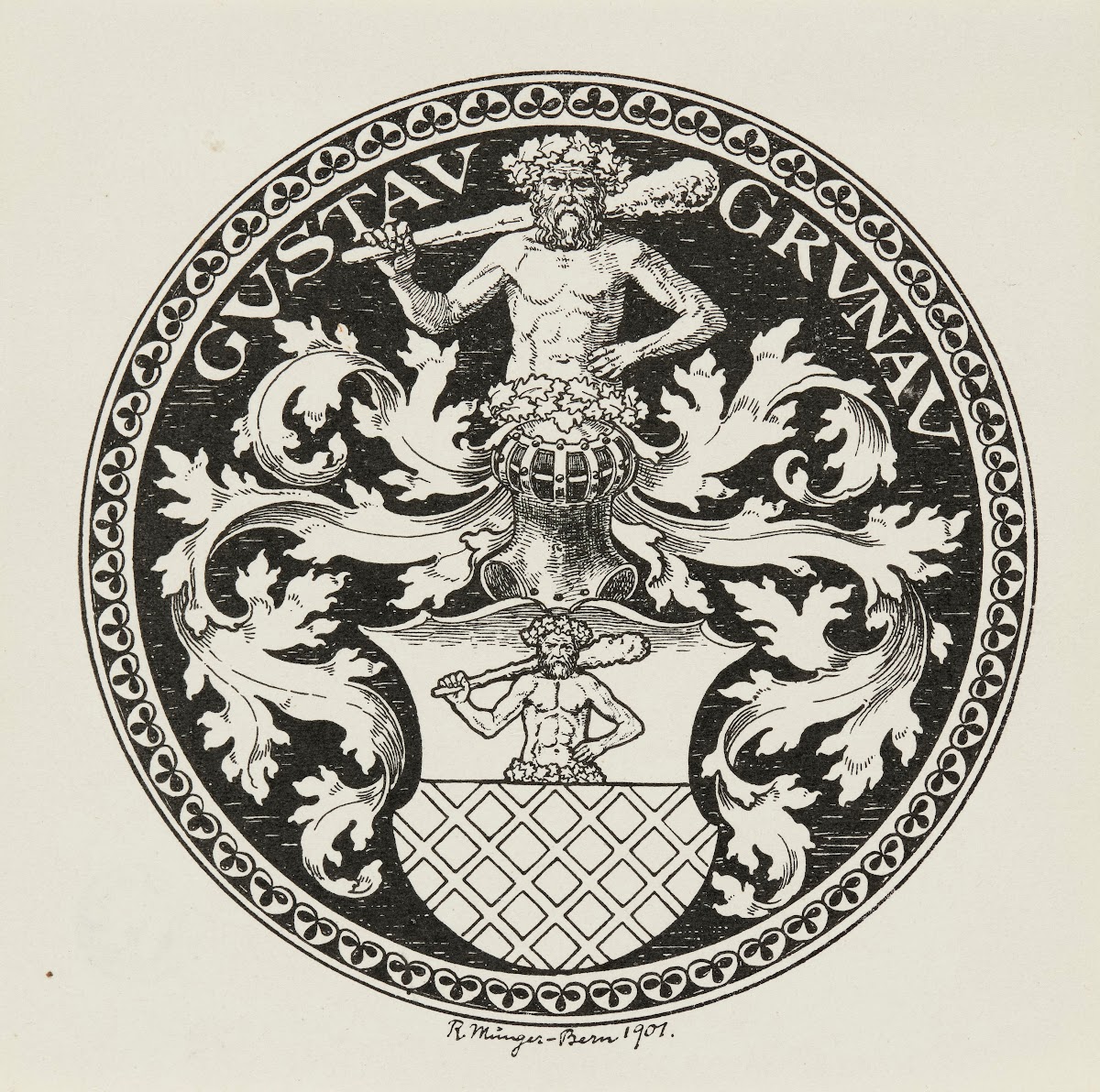 Bookplate of Gustav Grunau 1901