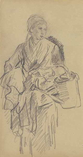 Farmwoman with a watering can