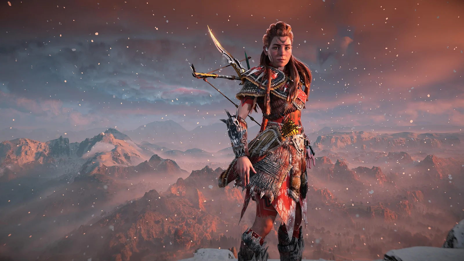 Aloy In Snowy Mountain Range - Cinematic Game Screenshot 4K Wallpaper (3840x2160)
