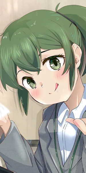 Anime, Girl, Green Hair, Ponytail, Office 2K iPhone Wallpaper Background