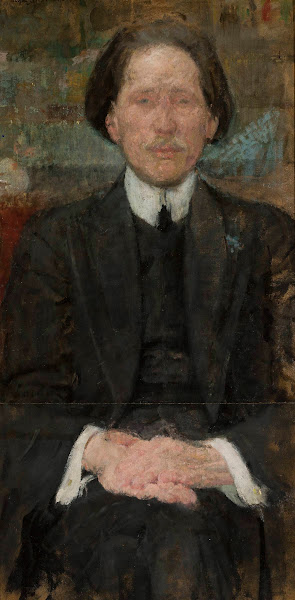 Portrait of a young man in black circa 1900