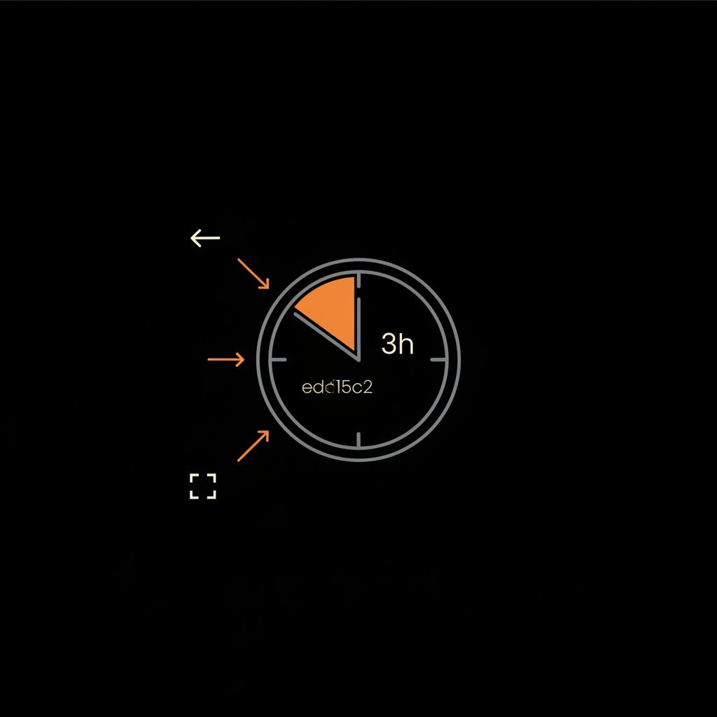 Minimal vector infographic of a clock highlighting a 3-hour engagement window with small arrows for early replies and retweets on a black background — how to get a viral tweet