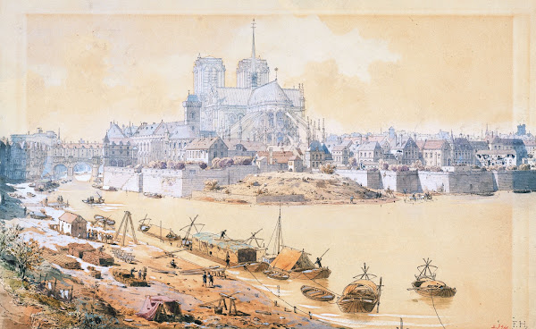 La cathédrale Notre Dame et le palais de lArchevêché en 1595 1915 1945