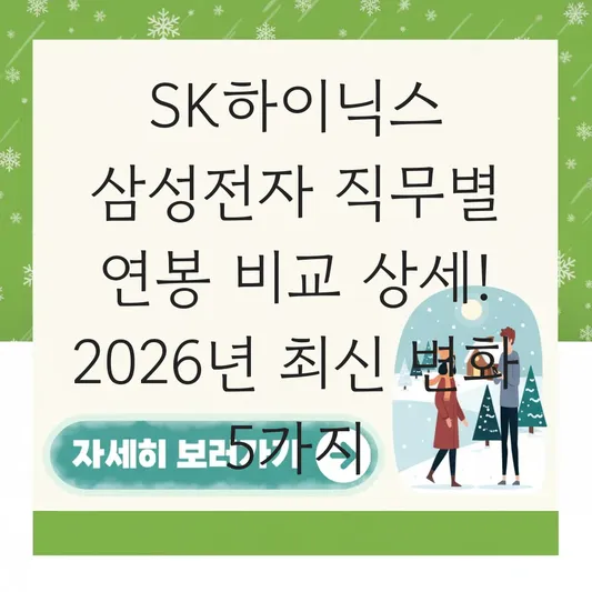 SK하이닉스 삼성전자 직무별 연봉 비교 상세