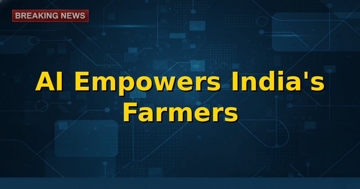 A digital interface showing agricultural data and a farmer using a tablet, symbolizing the Bharat Vistar AI platform's impact on Indian farming.