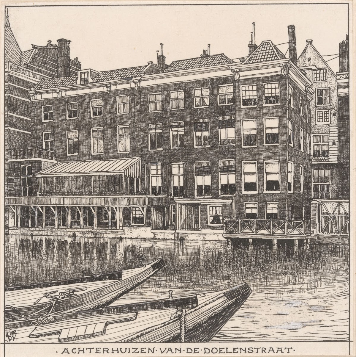 Achterhuizen van de Doelenstraat te Amsterdam 20th century