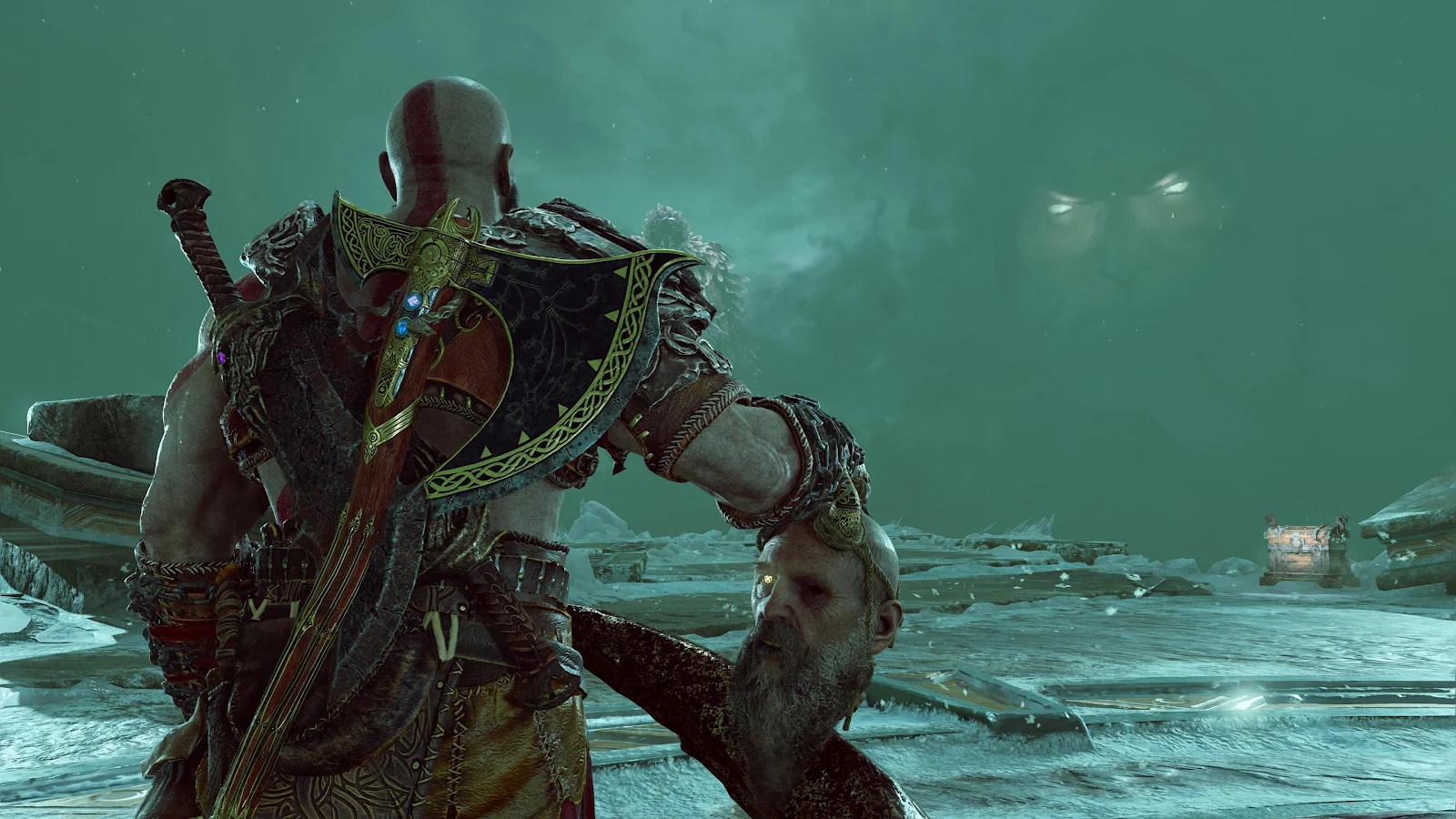 Kratos And Mimir On The Ice - Video Game Graphics 4K Wallpaper (3840x2160)