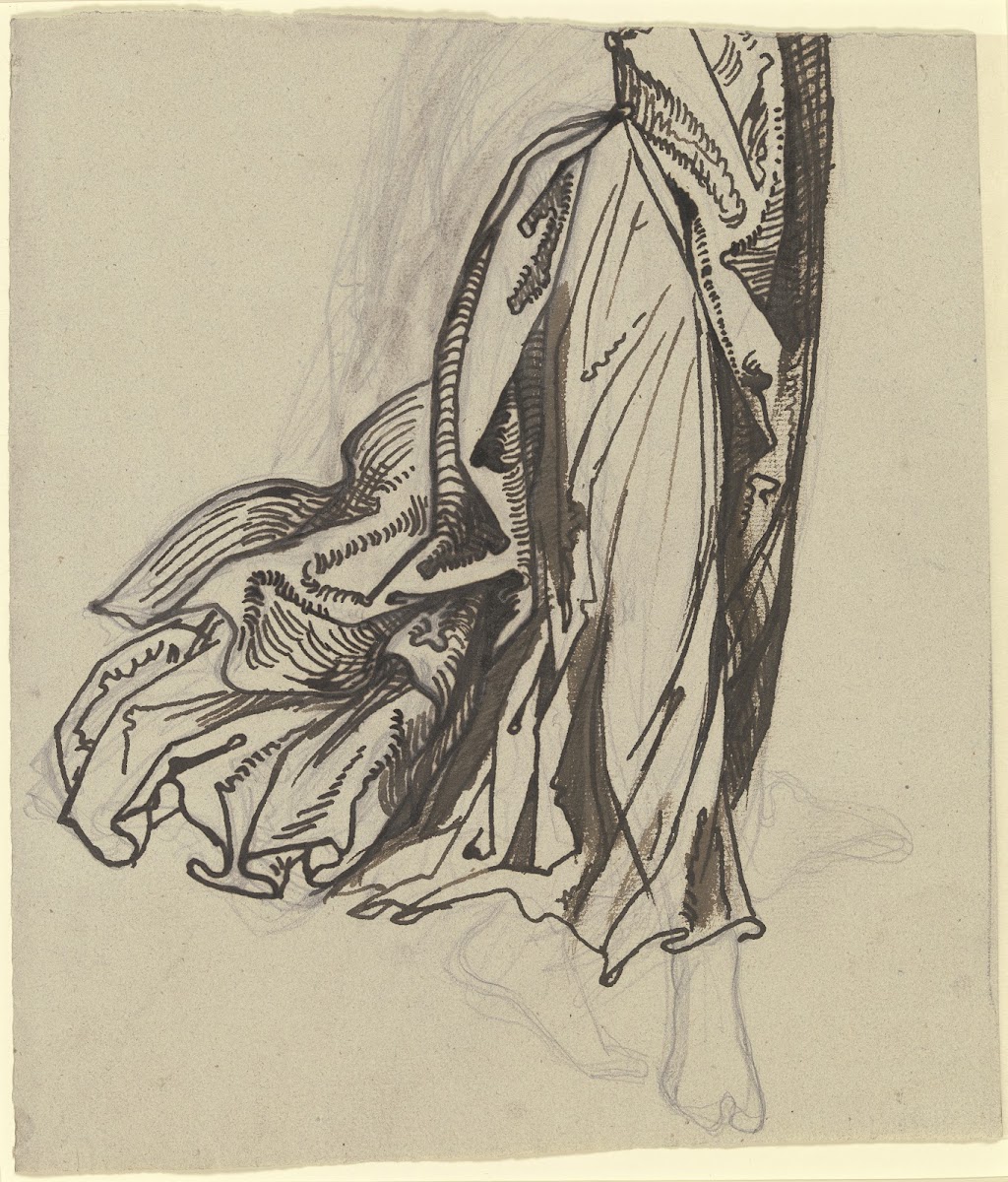 Weibliche Gewandfigur dem Betrachter entgegenschreitend ca 1856  1857