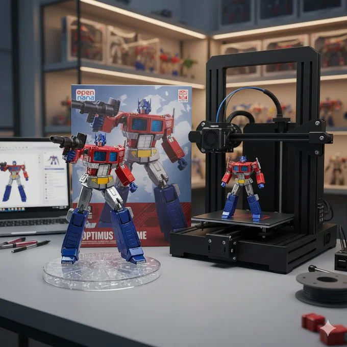 Figura coleccionable con escena impresa en 3D
