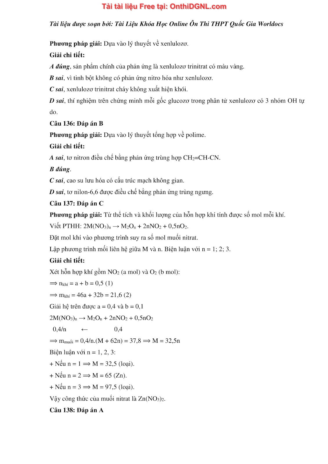 260 bài tập môn Hóa học - Ôn thi ĐGNL ĐHQG Hà Nội