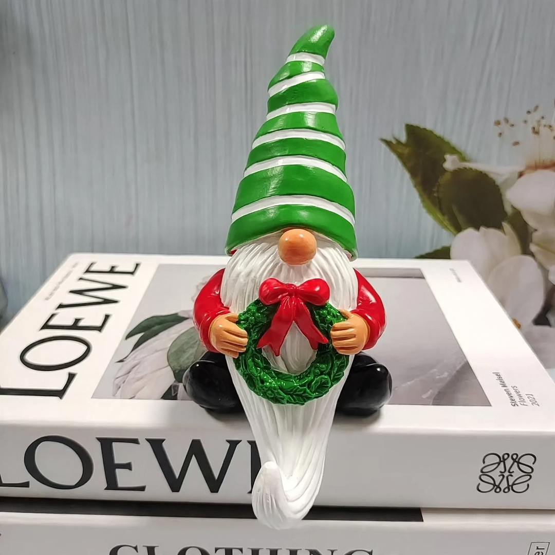 Christmas gnome with white beard, resin figure