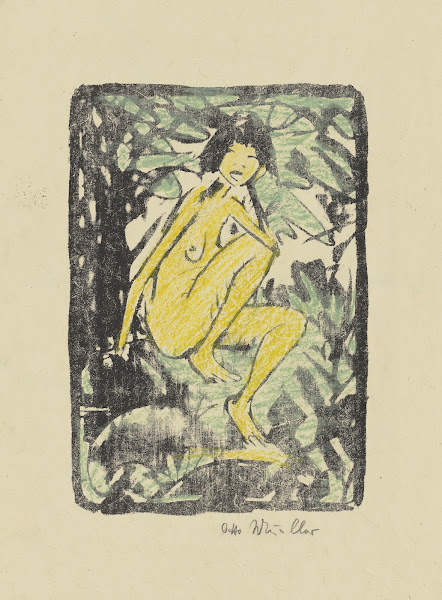 Sitzende von Blattwerk umgeben 1923