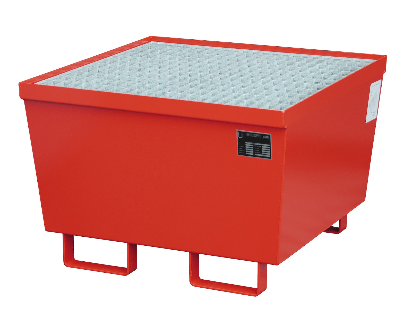 Opvangbak AM-1, gelakt, Vuurrood