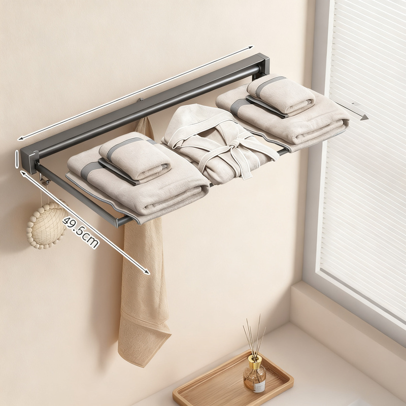 Collapsible clothes drying rack with suction cup made of aluminum