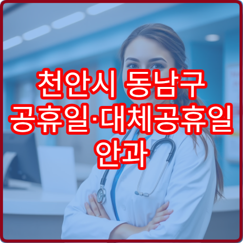 천안시 동남구 공휴일·대체공휴일 안과 진료 병원 결막염·다래끼 치료