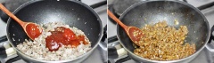 Cho hỗn hợp gia vị: 1 muỗng canh sốt ướp thịt, 2 muỗng cà phê sốt Worcestershire, 1 muỗng cà phê tương ớt, 2 muỗng canh sốt cà chua, 1 muỗng cà phê đường vào xào khi thịt chuyển màu thì nêm nếm lại vừa ăn và tắt bếp.