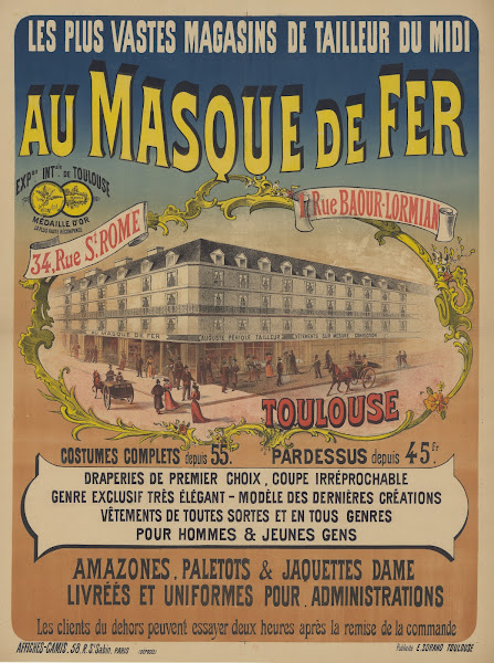 Les plus vastes magasins de tailleur du midi Au masque de fer 1892
