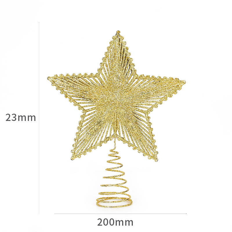 Christmas Tree Top Star, Plastic with Glitter