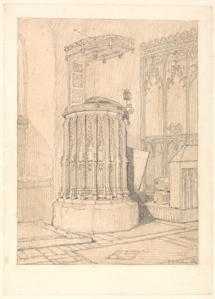 Pulpit in South Burlingham Church Norfolk 1816