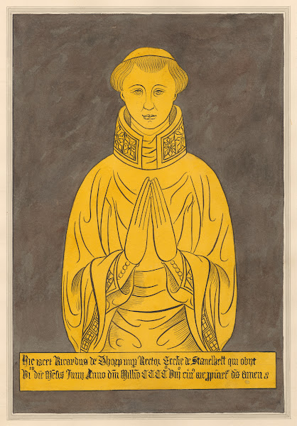 Brass Plate for Richard de Thorp from Stanwell Church 1796 1811