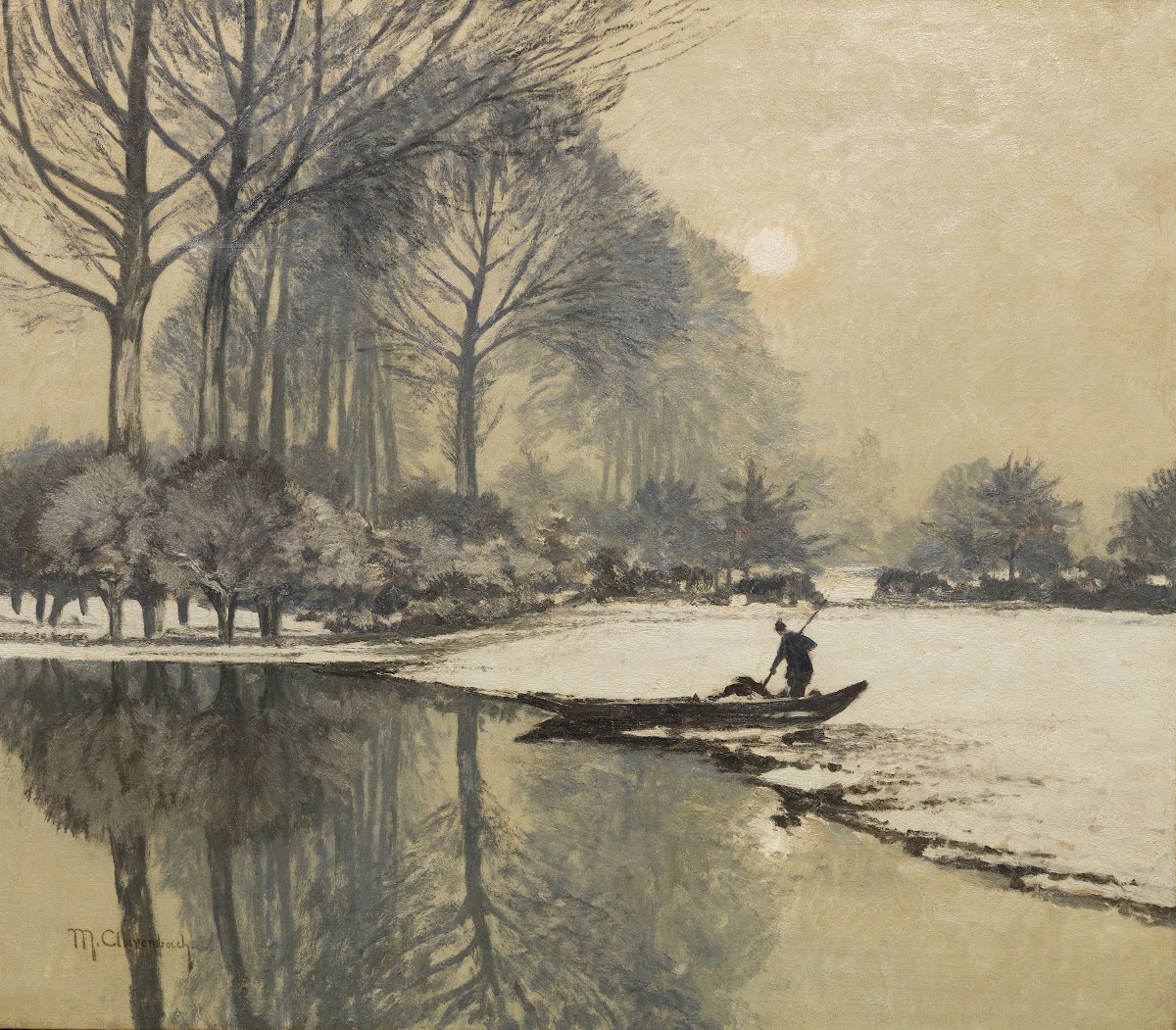 Winterlandschaft mit Kahnfischer 1920