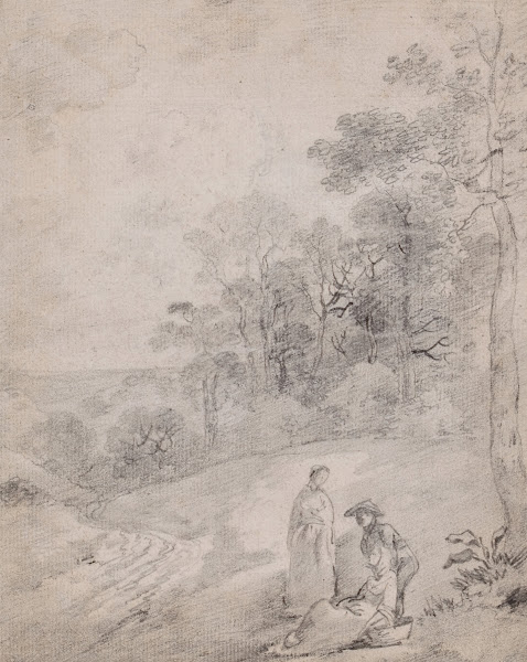 Figures By a Track Through a Wooded Landscape circa early 1750s