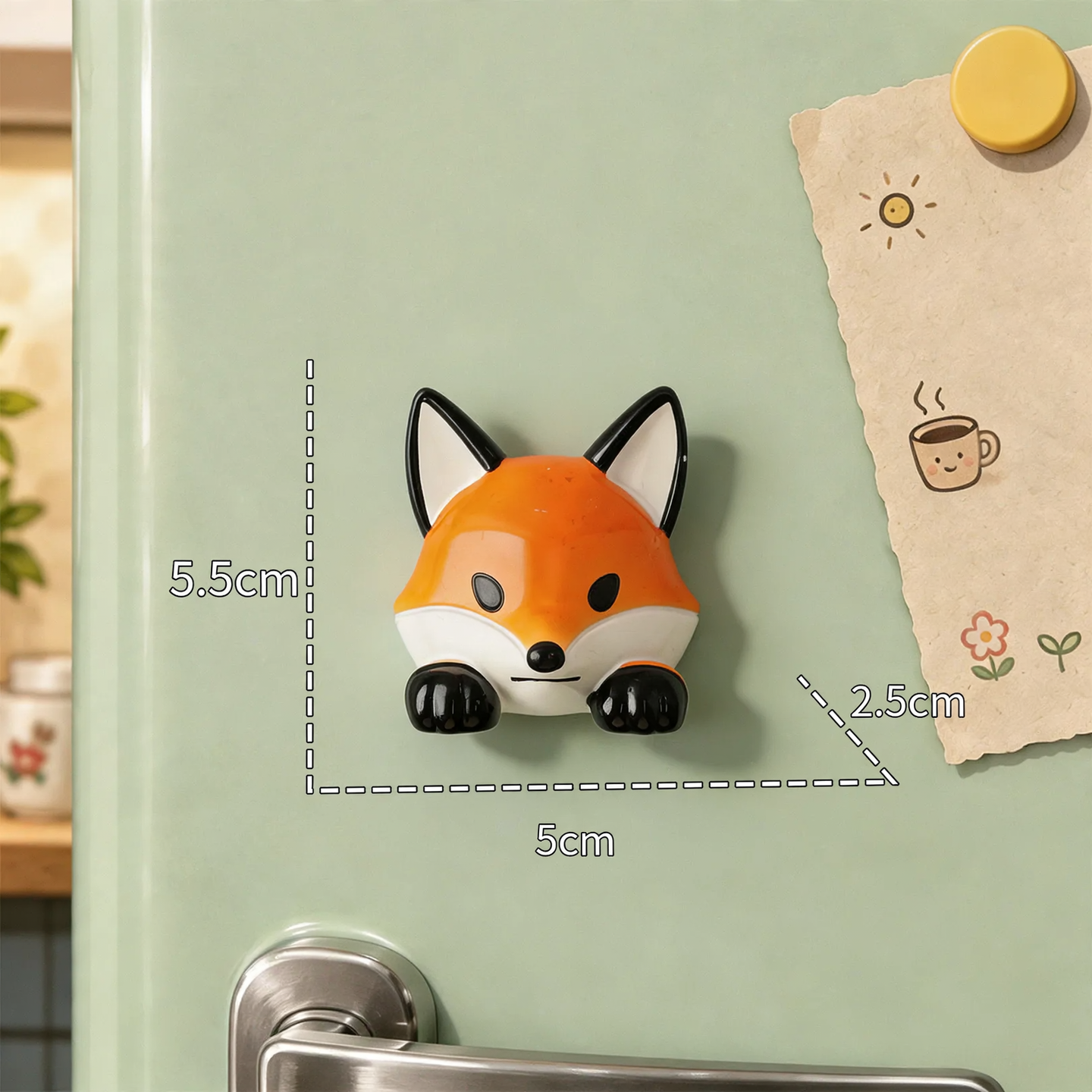 3D-Wildtier-Magnete aus Kunstharz, Cartoon-Stil