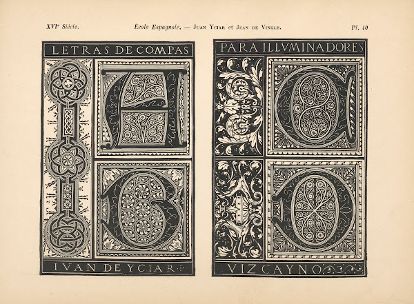 École Espagnole  Juan Yciar et Jean de Vingle  Grandes initiales 1895