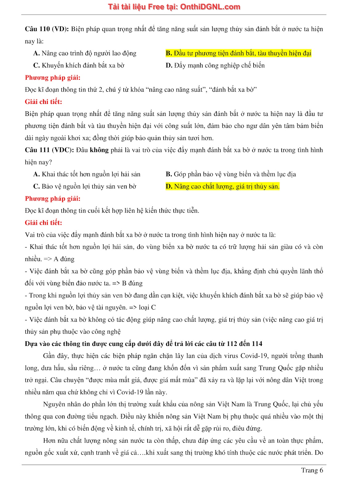 250 bài tập môn Địa Lý - Ôn thi ĐGNL ĐHQG TP HCM Phần 25