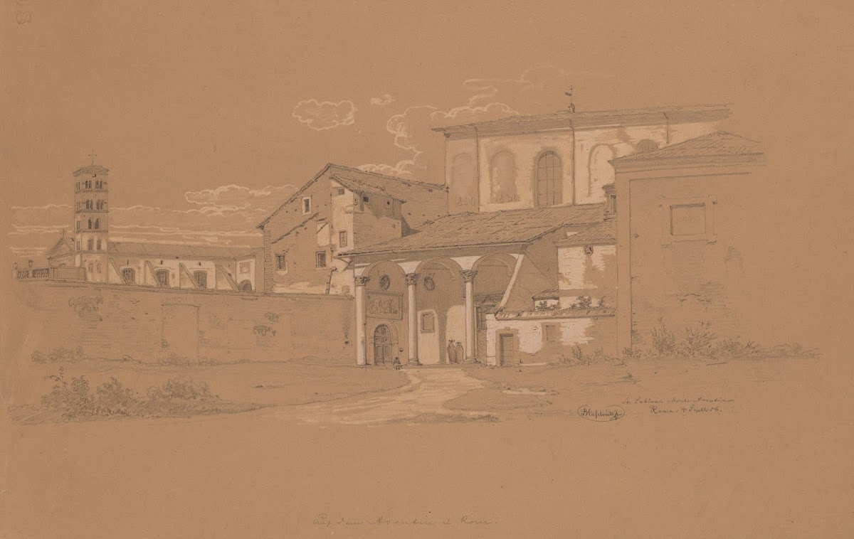 Basilica of Saint Sabina on the Aventine Hill in Rome in the Background on the L