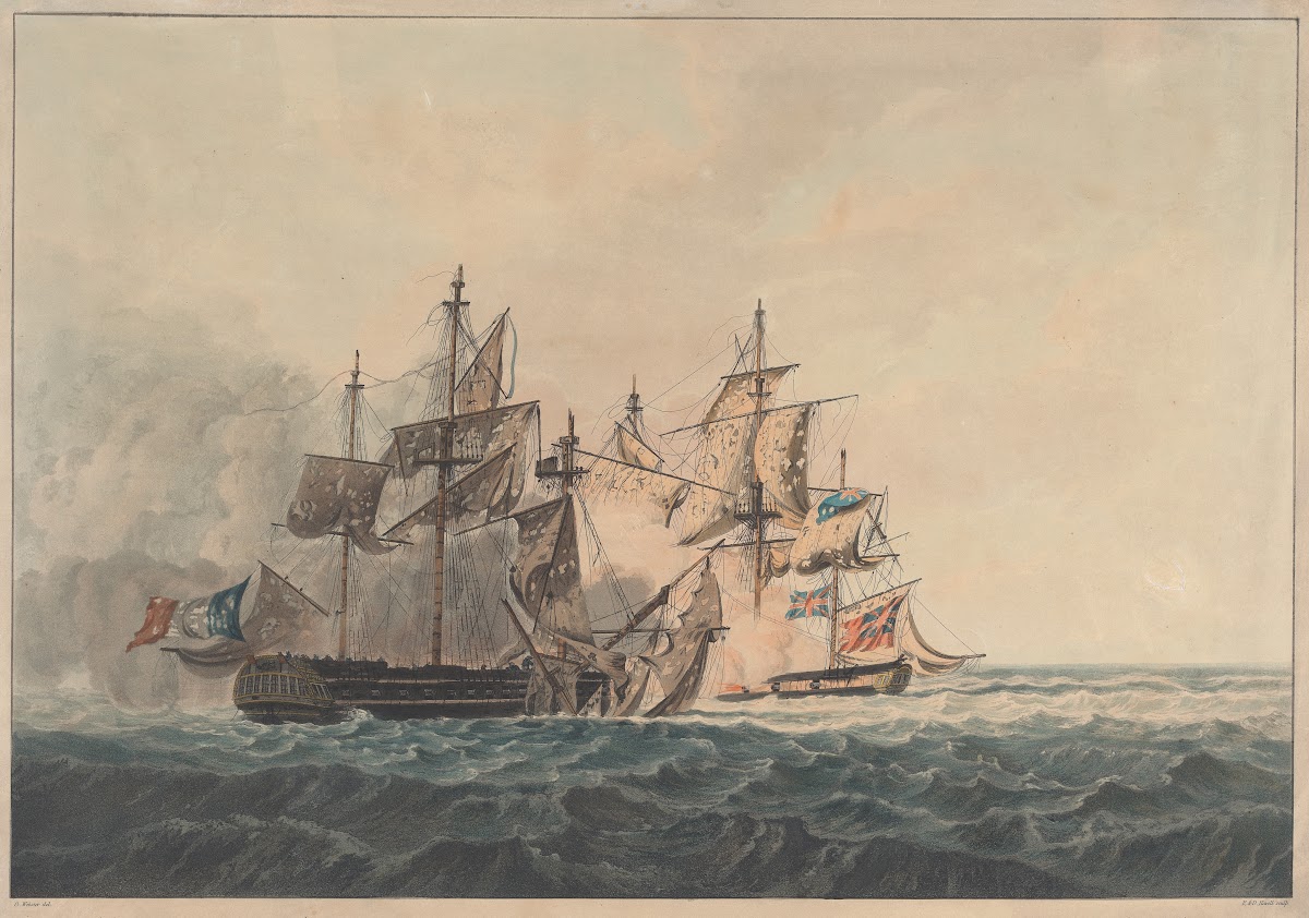 The Action between his Majestys Sloop Bonne Citoyenne and the French Frigate La