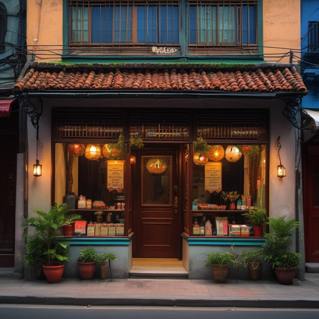 Hình minh họa: Khung cảnh cửa hàng và quy trình kinh doanh