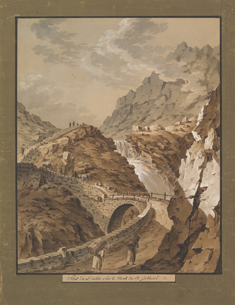 Devils Bridge toward the Gothard Mountain in Switzerland 17851824