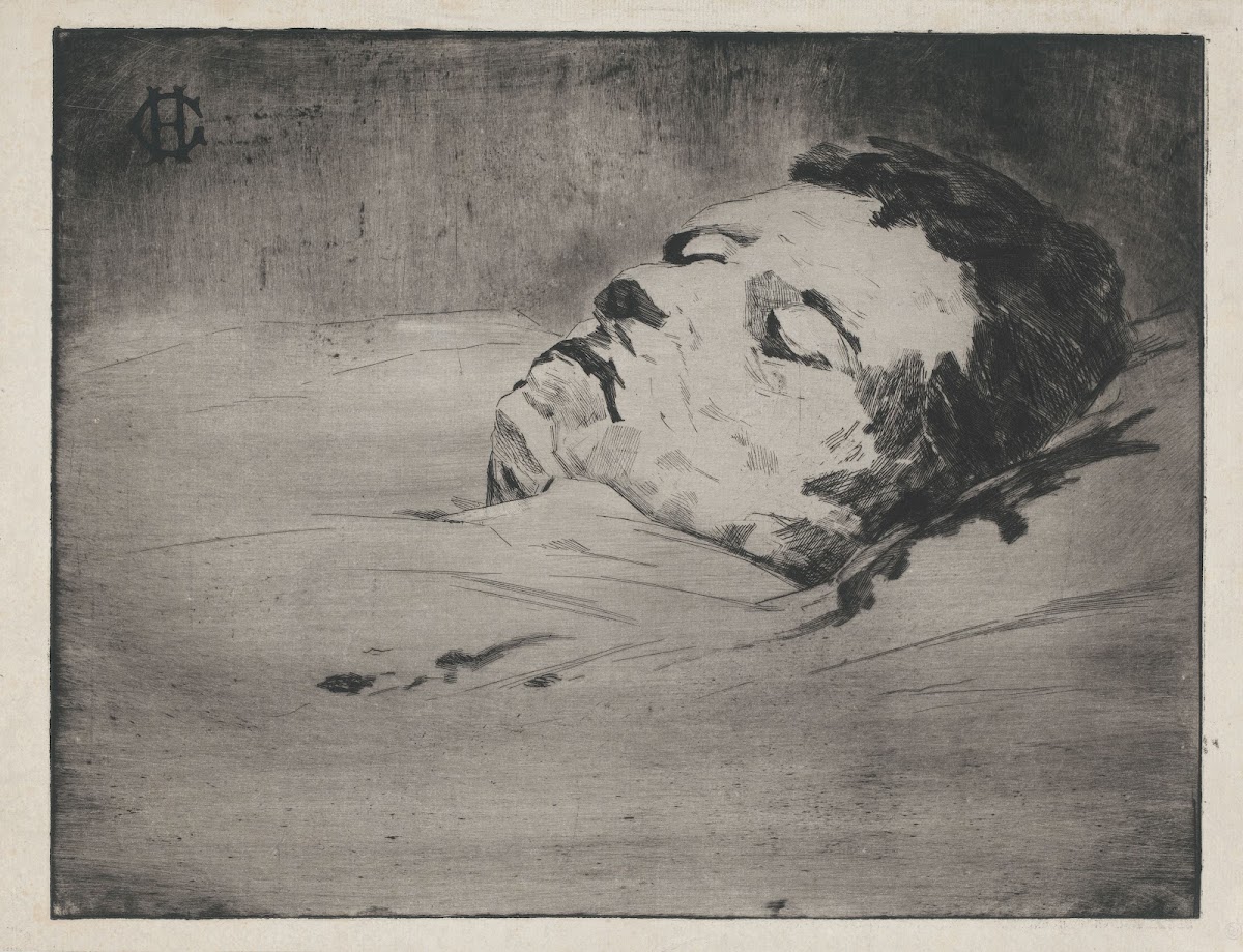 Portrait of an unknown man on his deathbed 1856 1897