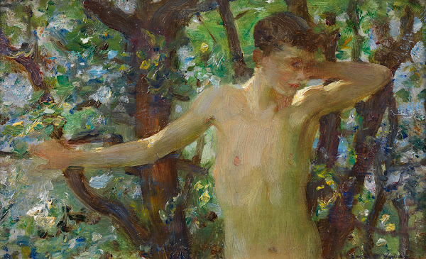 Half Length Study Of A Boy C 1909